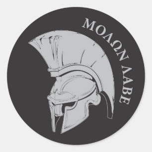 Molon Labe vers02 rund Abziehbildaufkleber Runder Aufkleber