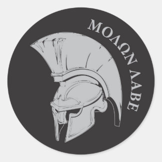 Molon Labe vers02 Rundkleber Runder Aufkleber