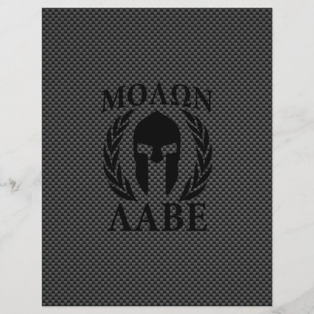 Molon Labe Warrior Laurels über schwarzen Kohlenst Flyer (Vorne)