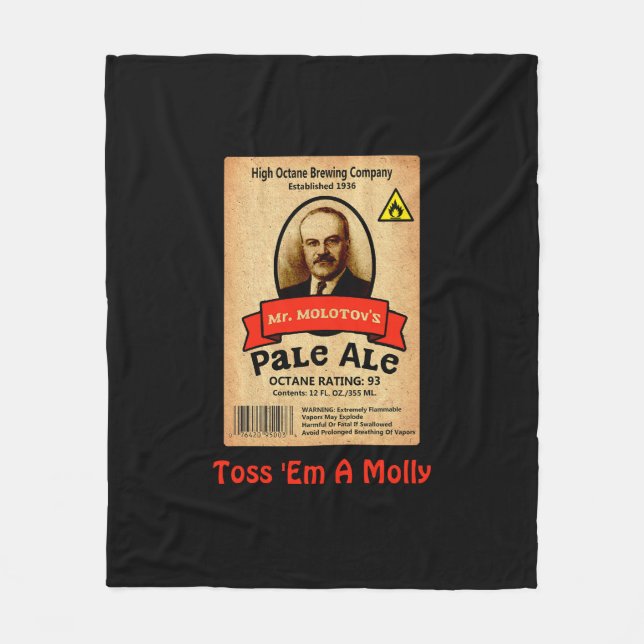 Molotovs Etikett für bleifreie Ale Fleecedecke (Vorderseite)