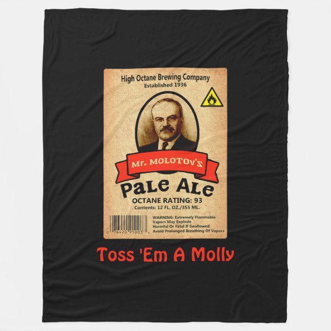 Molotovs Etikett für bleifreie Ale Fleecedecke (Vorderseite)