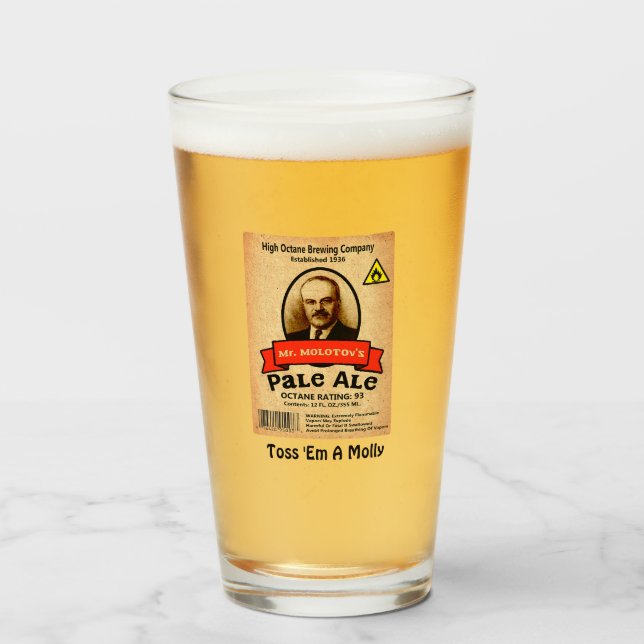 Molotovs Etikett für bleifreie Ale Glas (Vorne (Gefüllt))