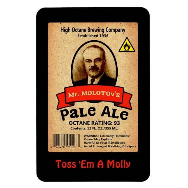 Molotovs Etikett für bleifreie Ale Magnet (Vertikal)