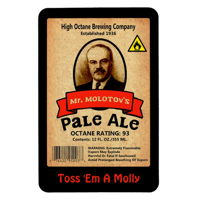 Molotovs Etikett für bleifreie Ale Magnet (Vertikal)