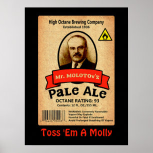 Molotovs Etikett für bleifreie Ale Poster