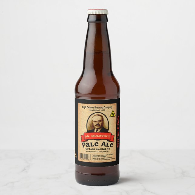 Molotows blasser Ale Bierflaschenetikett (Vorderseite)