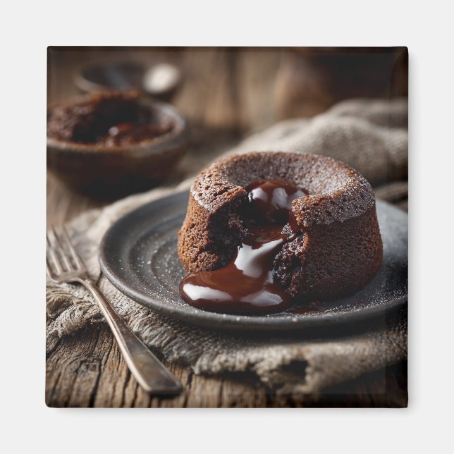 Molten Chocolate Lava Dessert Art Magnet (Vorne)