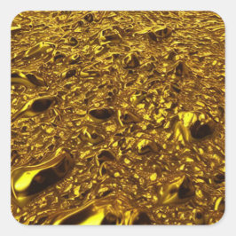 Molten Gold Quadratischer Aufkleber