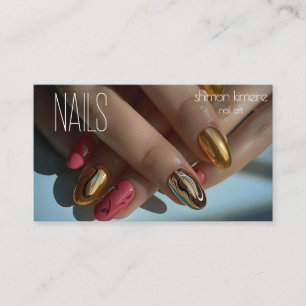 Molten Gold Trendy Nail Art Visitenkarte
