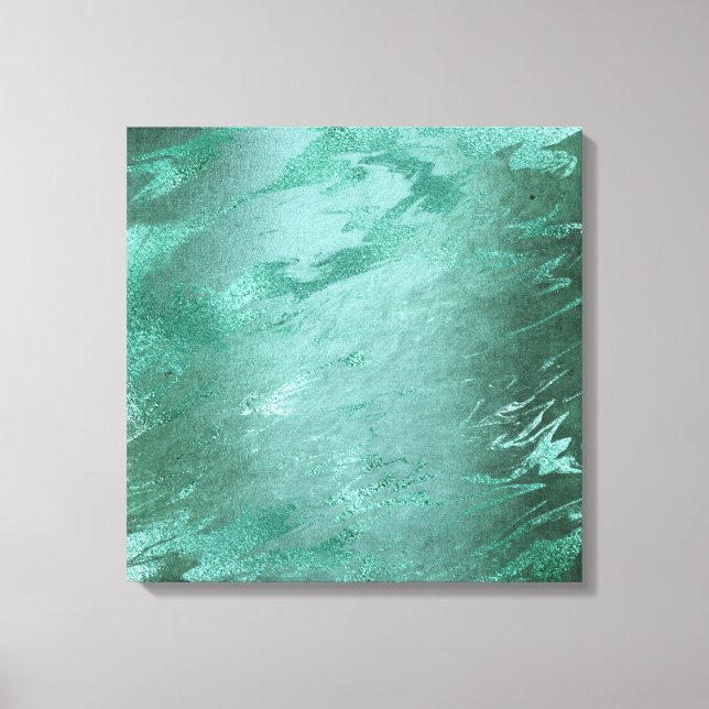 Molten Jade | Smarald Green Luxury Marble Leinwanddruck (Vorderseite)