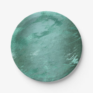 Molten Jade   Smarald Green Luxury Marble Pappteller
