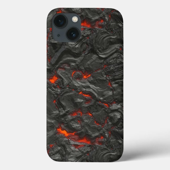 Molten Lava Vulkan schwarz und rot Case-Mate iPhone Hülle (Rückseite)