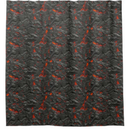 Molten Lava Vulkan schwarz und rot Duschvorhang