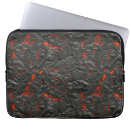 Molten Lava Vulkan schwarz und rot Laptopschutzhülle