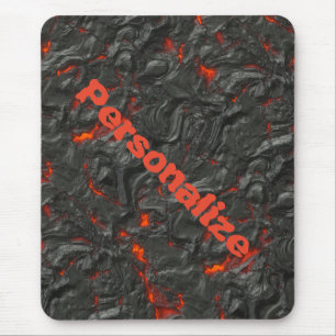 Molten Lava Vulkan schwarz und rot Mousepad