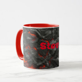 Molten Lava Vulkan schwarz und rot Tasse