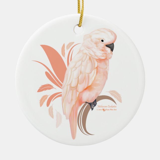 Moluccan Cockatoo Keramik Ornament (Vorne)