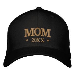 MOM 20XX bestickte Baseballkappe gold / weiß