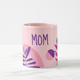 MOM Abstrait Rose Feuilles Mug