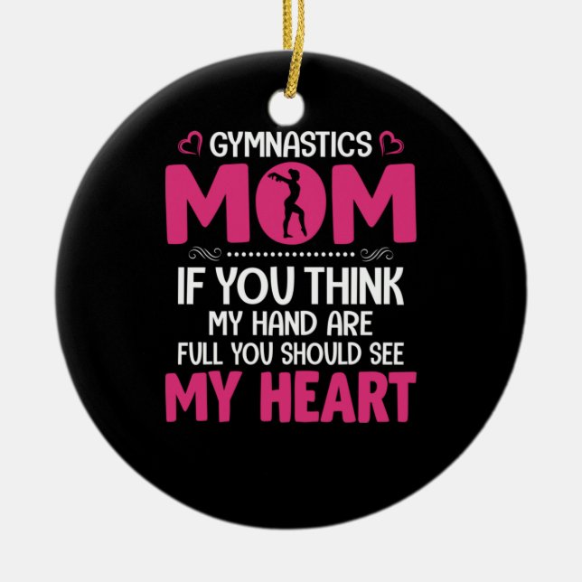 Mom Art Gymnastics Mom Keramik Ornament (Vorne)