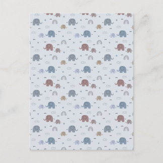 Mom & Baby Elephant Pattern Shower Curtain Feiertagspostkarte