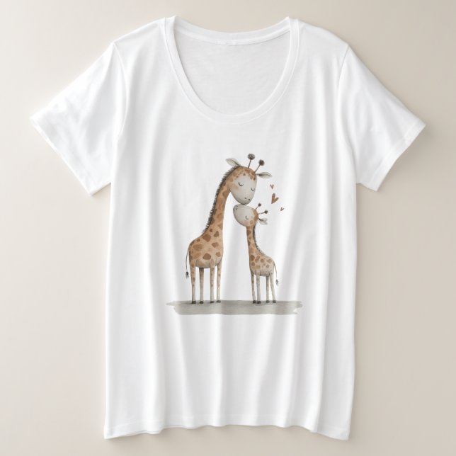 Mom & Baby Giraffe Cute Illustration (Design devant)