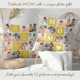 MOM Benutzerdefiniert 12 Foto-Collage Modern Marig Kissen