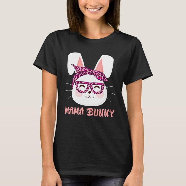 Mom Bunny face cool Easter Bunny Happy Easter Moth T-Shirt (Vorderseite)