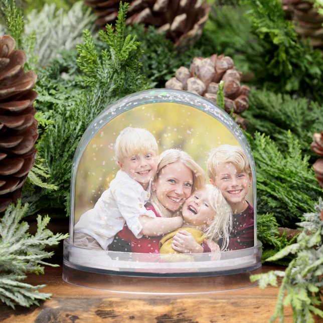 Mom Christmas Stocking Stuffer Custom 2 Photo Schneekugeln (Winter)