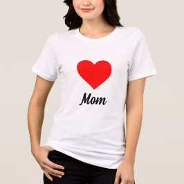Mom - Classic Red Heart Typography Tri-Blend Shirt
