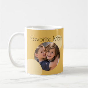 Mom Custom Fotos Yellow Dots Coffee Mug Kaffeetasse