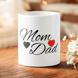 Mom & Dad Hearts - Elegant Typography Family Love Kaffeetasse
