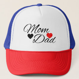 Mom & Dad-Herzen - Elegante Typografie Familienlie Truckerkappe
