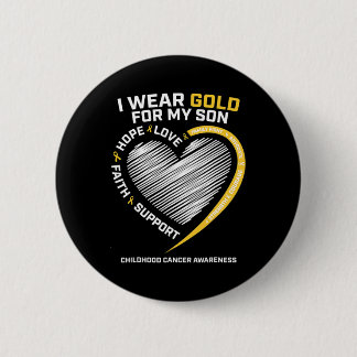 Mom Dad ich trage Gold für meinen Sohn Kindheitskr Button