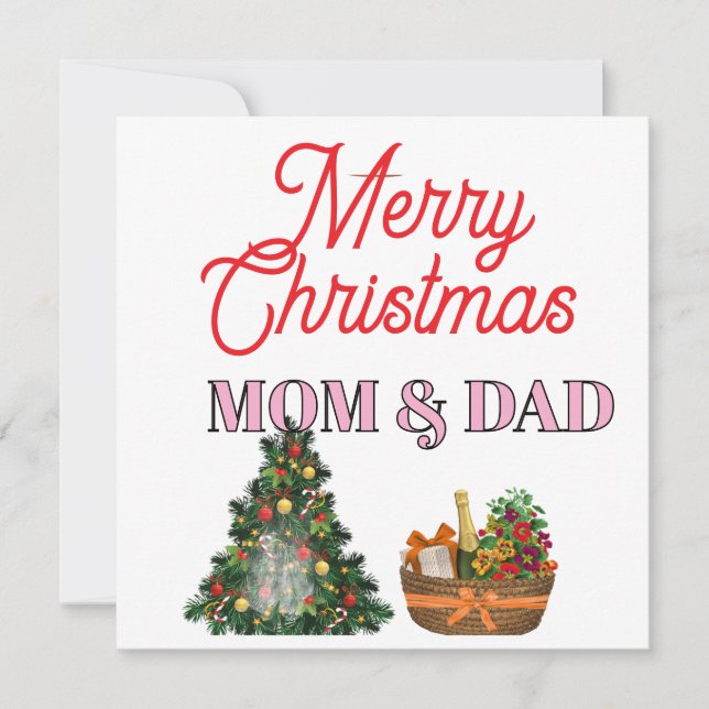 MOM & DAD Merry Christmas   Karte (Vorderseite)