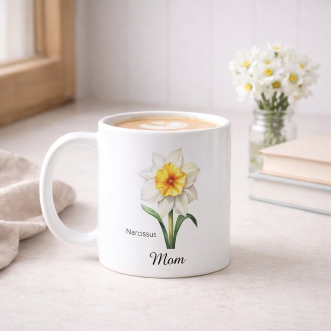 Mom December Birth Flower Narcissus Kaffeetasse (Von Creator hochgeladen)