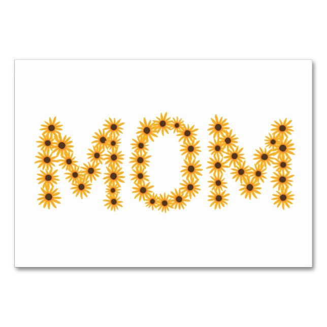 MOM épelé avec des tournesols, lecture de cartes (Devant)