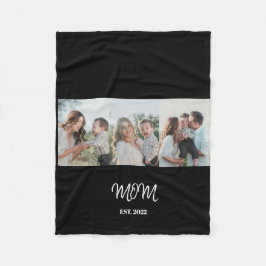 Mom Established, 3-Photo Fleece Blanket