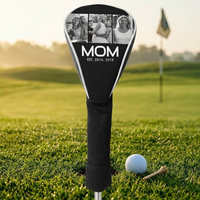 Mom Established Bold Black 3 Photo  Golf Headcover (Von Creator hochgeladen)