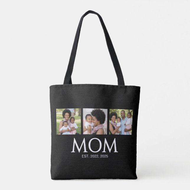 Mom Established Caps Black 3 Photo Tote Bag Tasche (Rückseite)