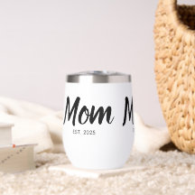  Mom Established  Date Black Script Custom