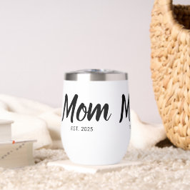  Mom Established  Date Black Script Custom
