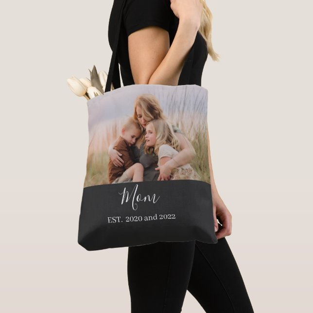 Mom Established Elegant Script Photo Tasche (Von Nahem)