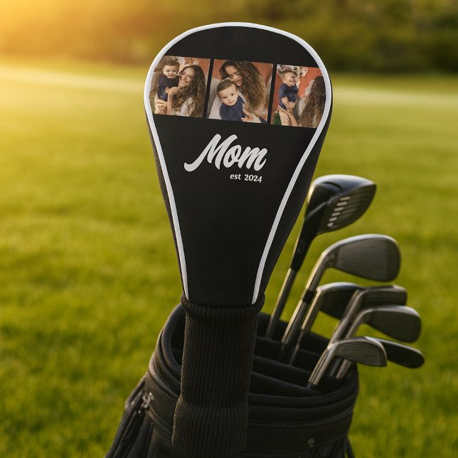 Mom Established Modern Black Photo Golf Headcover (Von Creator hochgeladen)