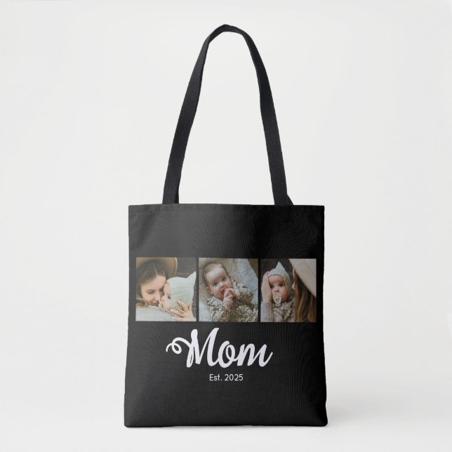 Mom Established Modern Bold Script Black 3 Photo Tasche (Vorderseite)