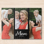 Mom Established Modern Script 3 Photo<br><div class="desc">Black White Mom Established Script 3 Photo Elegant Modern Design. Customize it. Replace the photos with your own of your kids and change the years to the years you became a mom.</div>