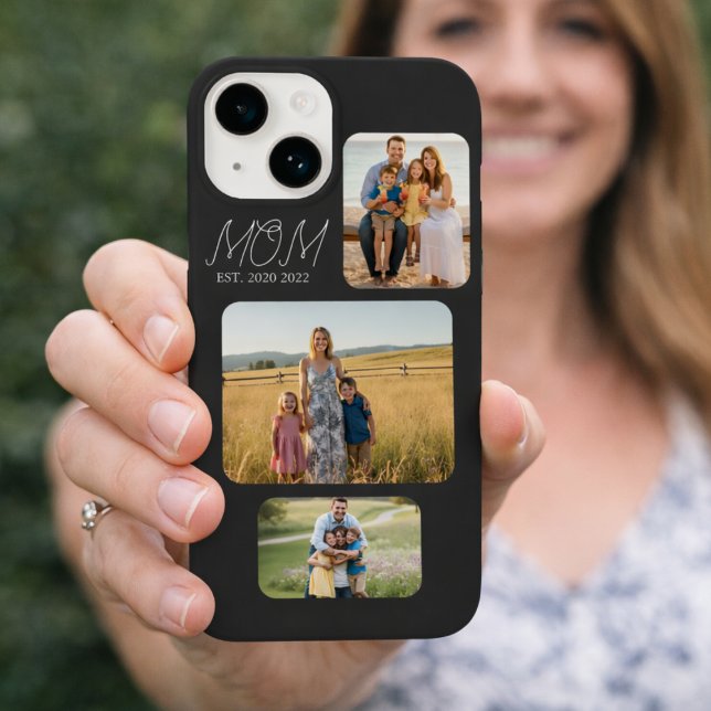 Mom Established Modern Script Black 3 Photo Case-Mate iPhone 14 Hülle (Von Creator hochgeladen)