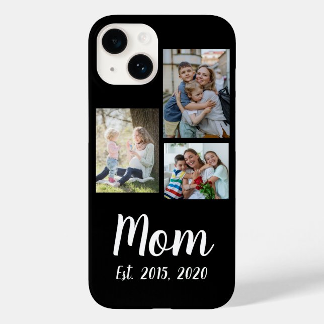 Mom Established Modern Script Black 3 Photo Case-Mate iPhone 14 Hülle (Rückseite)