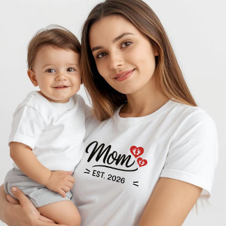 Mom Established Mothers Day Name Year  T-Shirt