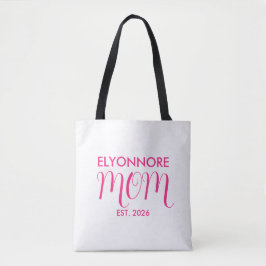 Mom Established New Mom Gift Black Custom Name  Tasche